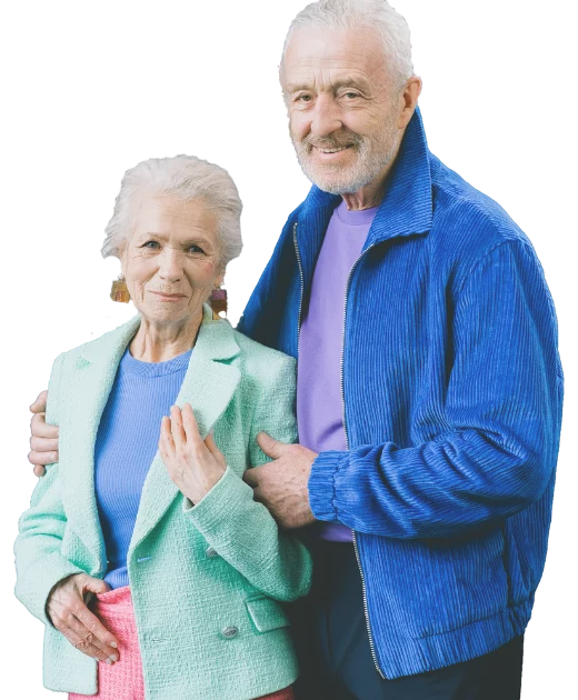 Elderly couple embracing one another feeling secure because they have final expense insurance
