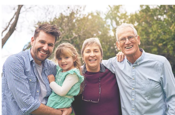 elderly parents with son and grandchild grateful they have final expense insurance