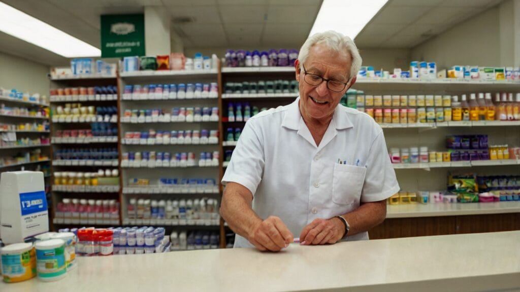 Pharmacist in pharmacy